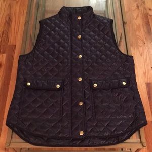 J Crew Shiny Quilted Down Vest